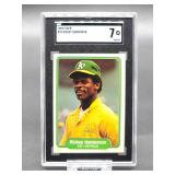 1982 Fleer Rickt Henderson Baseball Card #92 SGC 7