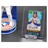 Vladimir Guerrero Bobblehead with a Limited 69/99 2021 Topps Baseball Card and a 2023 Topps Chrome Baseball Card