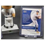 New York Yankees HOF Great Mickey Mantle Bobblehead with (2) Assorted Baseball Cards