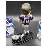 NFL GOAT New England Patriots HOF Great Tom Brady Bobblehead with (3) Assorted Football Cards