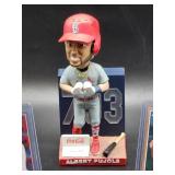 St. Louis Cardinal's HOF Great Albert Pujols Bobblehead with (3) Assorted Baseball Cards