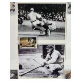 Framed Black & White Photos of Honus Wagner with (5) Baseball Cards