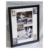 Framed Black & White Photos of Honus Wagner with (5) Baseball Cards