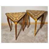 Charming Marquetry Jewelry Box/ Music Box Side Table