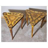 Charming Marquetry Jewelry Box/ Music Box Side Table