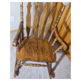 American Colonial Traditional Oak Rocking Chair