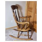 American Colonial Traditional Oak Rocking Chair