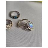 Vintage Sterling Cocktail Rings Varying Stylings