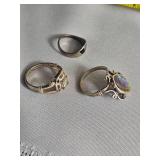 Vintage Sterling Cocktail Rings Varying Stylings