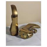 Hollywood Regency Brass Swan Bookends