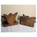 Carved Wooden Water Buffalo Bookends