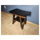 Teak Saddle Seat Footstool