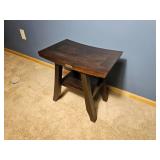 Teak Saddle Seat Footstool