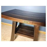 Teak Saddle Seat Footstool