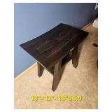 Teak Saddle Seat Footstool