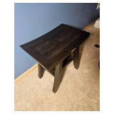 Teak Saddle Seat Footstool