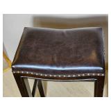 Saddle Style Faux  Leather Tack Counter Stools