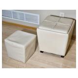 Vanilla Tone Nesting Storage Ottoman
