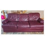 Handsome Burgundy Leather Sofa from Flex Steel