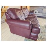 Handsome Burgundy Leather Sofa from Flex Steel