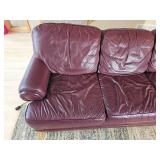 Handsome Burgundy Leather Sofa from Flex Steel