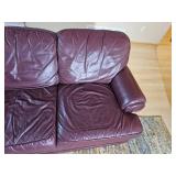 Handsome Burgundy Leather Sofa from Flex Steel
