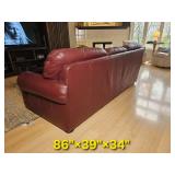Handsome Burgundy Leather Sofa from Flex Steel