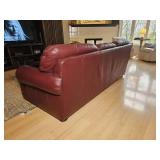 Handsome Burgundy Leather Sofa from Flex Steel
