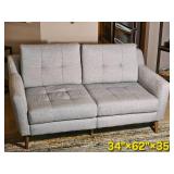 Burrow Furniture Gravel Tone Modern Loveseat