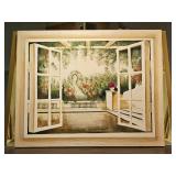 Hand-Painted Tuscan Courtyard Dcor Art