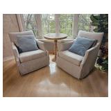 Contemporary Grey Tone Swivel Armchairs from Sam Moore Furniture