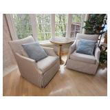 Contemporary Grey Tone Swivel Armchairs from Sam Moore Furniture