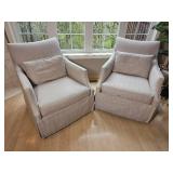 Contemporary Grey Tone Swivel Armchairs from Sam Moore Furniture