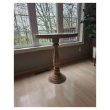 Shabby Chic pedestal Side Table with unique End Grain Mosaic Top