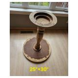 Shabby Chic pedestal Side Table with unique End Grain Mosaic Top