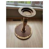 Shabby Chic pedestal Side Table with unique End Grain Mosaic Top