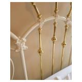 Romantic Taupe Iron and Brass Queen Bed