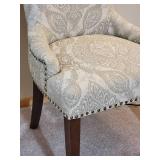 Pier One Beige Monochrome Paisley Slipper Chair with Tack Detail