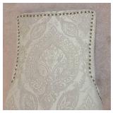Pier One Beige Monochrome Paisley Slipper Chair with Tack Detail