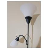 Cone Shade 2 Light Black Floor Lamp