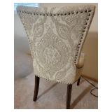 Pier One Beige Monochrome Paisley Slipper Chair with Tack Detail