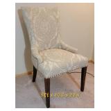 Pier One Beige Monochrome Paisley Slipper Chair with Tack Detail
