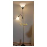 Cone Shade 2 Light Black Floor Lamp