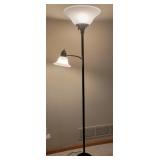 Bell Shade 2 Light Black Floor Lamp
