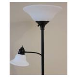 Bell Shade 2 Light Black Floor Lamp