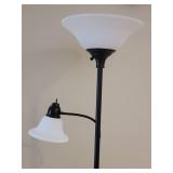 Bell Shade 2 Light Black Floor Lamp