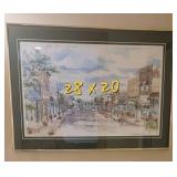 Original Framed Watercolor  ~ Excelsior MN Water Street