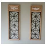 Framed Black Iron Florette Wall Décor, pair