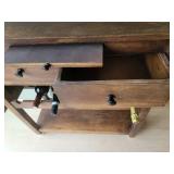 Rustic Wood Rolling Kitchen Work Cart