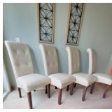 Sleek French Vanilla Dining Chairs ~ set of 4, as